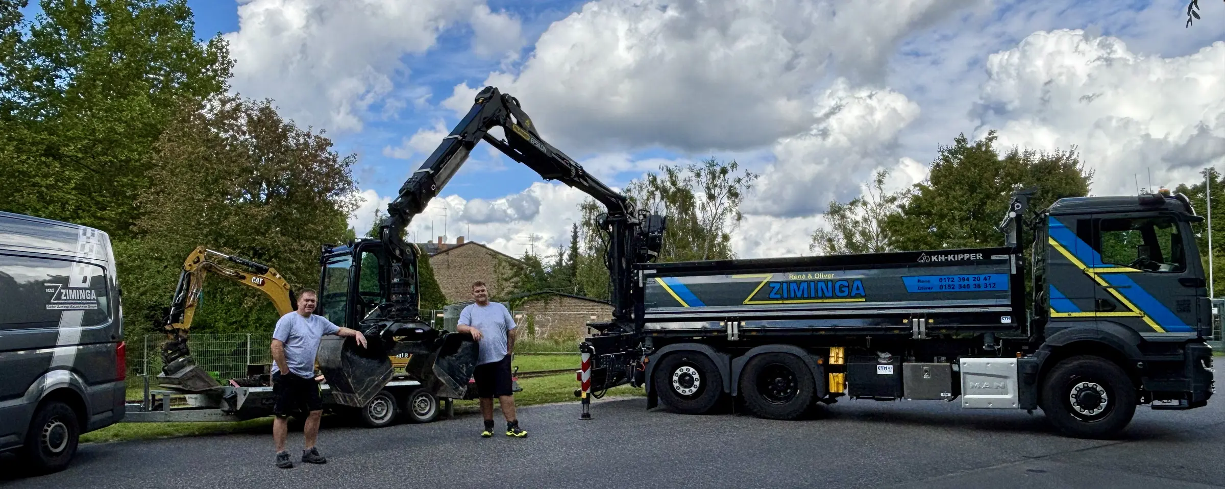Fuhrpark und Team der Gebr. Ziminga Bauservice GmbH
